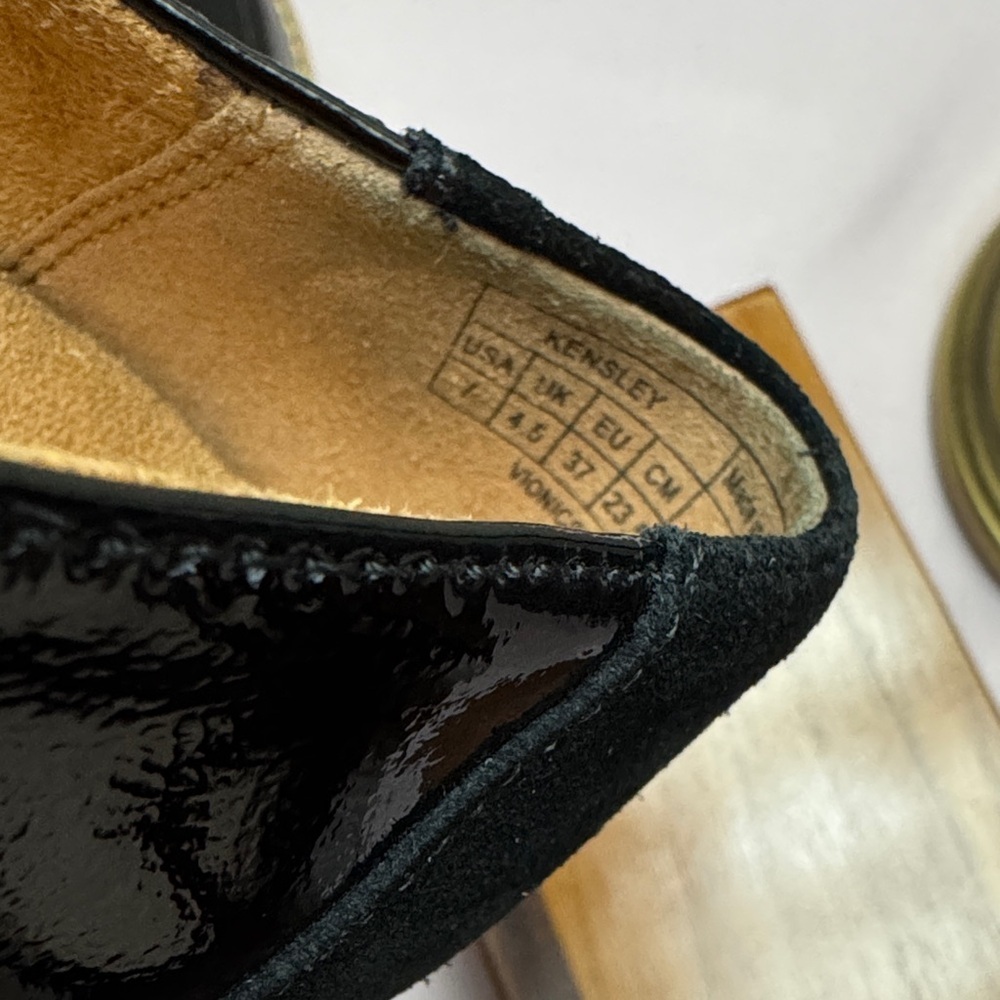 Vionic Black Patent Loafers with white Chunky Sole KENSLEY size 7 - Picture 8 of 9